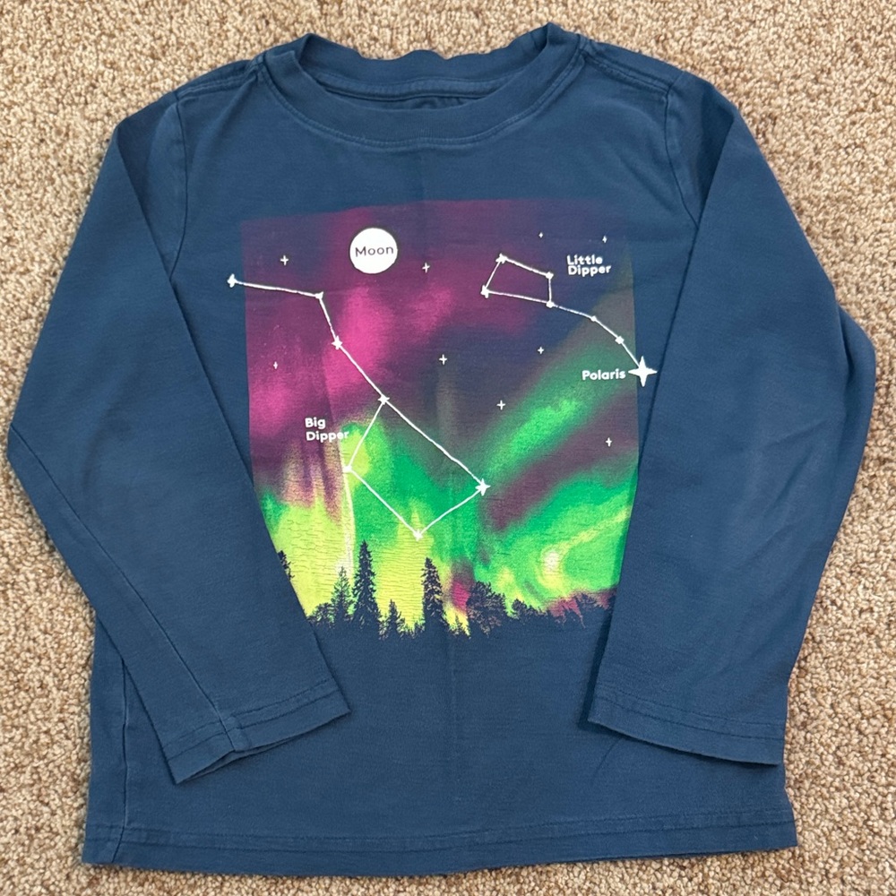 Tea Collection Long Sleeve Northern Lights Tee - Blue